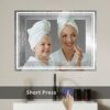 SaniteModar LED Bathroom Mirror 36 x 28 inch, Front + Backlit Lights, Dimmable, Anti Fog, 3 Colors, Waterproof, led Mirror for Bathroom, Wall Mou