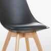 Life Interiors Plastic Shell Lanzo Retro Dining Chair, Black