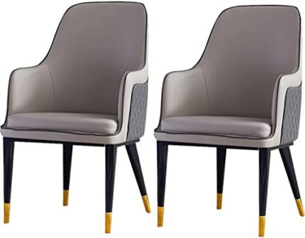 dining chair Office Reception Chairs Business Dining Chairs Set Kitchen Dining Room Armchairs Set of 2, Modern Leather High Back Padded Soft Seat