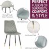 Hallowood Furniture Finley Upholstered Dining Chairs - Set of 2 Dining Chair Grey Velvet Fabric Padded Seat with Sturdy Black Metal Legs - Chairs