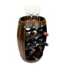 DISHENGZHEN Wooden Wine Rack Barrel, Free Standing With Top, 8 Bottle Wooden Wine Rack Table Top Wine Rack, Oak Effect Storage, Gift For Wine Lov