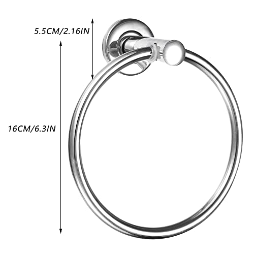 Voarge Stainless Steel Bath Towel Holder Hand Towel Ring Hanging Towel Hanger Bathroom Accessories Rustproof Polished Chrome Toilet Towel Ring Wa