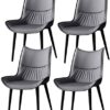 dining chair Office Reception Chairs Business Dining Chairs Set Dining Chairs Set of 4, Kitchen Chairs with PU Cushion Seat Back, Mid Century Liv