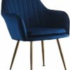 Kitchen Dining Room Furniture Chairs Dining Chairs Velvet Armchairs With Legs And Metal Back For Living Room Bedroom Kitchen Furniture (Color : P