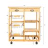 BHVXW Kitchen & Dining Room Cart 2-Drawer Removable Storage Rack with Rolling Wheels Kitchen Trolley Cart Dining