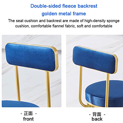 RTYHN Set of 2 Bar Stools Velvet Padded Bar Chairs Breakfast Kitchen Counter Chairs for Height for Café Bar Home Balcony Gold Steel Frame Metal L