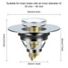 ASelected Sink Plug, Pop Up Sink Plugs, Universal Sink Stopper Replacement for Bathroom and Kitchen Stainless Steel Sink Drain Push Type Brass Bo