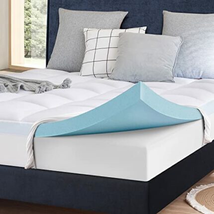 ELEMUSE Extra Firm Mattress Topper Double Bed for Back Pain Relief - Hard Mattress Topper with Washable Cover, Matressesdouble Topper with OEKO-T