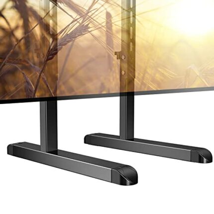 Universal TV Stand, Table Top TV Stand Base Replacement for Most 37 to 80 Inch LCD LED TVs, 4 Height Adjustable TV Legs with Cable Management Hol