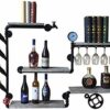 NEOCHY Wine Rack Retro Modern Wall-Mounted Metal Bottle Display Wall Floating Home Living Room Decoration Storage Rack