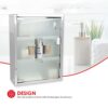 Home Basics Bathroom Medicine Cabinet (2 Pack), Silver Wall Cabinet with Three Shelves | Wall-Mounted | Holds Pills, Beauty, and Makeup