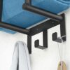 Towel Rack Wall Mounted, BETHOM Towel Racks with Shelf and 3 Hooks for Small Bathroom, Towel Storage Wall Can Holds Up to 3 Large Size(160x100 cm