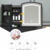 XVURO Vanity Desk with 3-Color Adjustable Touch Light,Wooden Mass Storage Makeup Vanity Mirror with 6 Drawers for Women Girls Black