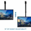 Mount-It! TV Ceiling Mount Bracket, Adjustable Height Full Motion 360 Deg Rotation Tilting Swiveling for Flat Panel LCD LED OLED Plasma TVs, Fits