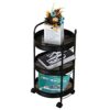 SLNFXC 3 Layer Movable Kitchen Storage Rack Carbon Steel Bathroom Shelf With Wheels Space Saving Trolley Tools (Color : D, Size : 1pcs)