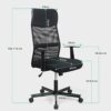 T-THREE.Ergonomic Mesh Office Chair, Height Adjustable Computer Desk Chair,Breathable Padded Seat, Headrest and Lumbar Support for home Work and