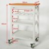 BHVXW Kitchen Storage Serving Trolley Shelf Cart with Free Chopping Block Kitchen Trolley