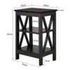 VECELO End Side Table, Nightstand Storage Shelf with Bin Living Room, Bedroom, Lounge, Sofa Couch, Wood, BLU, X-Design Furniture