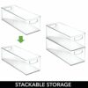 mDesign Set of 4 DVD Storage Container - DVD Holder with Grip - Plastic - DVD Storage Box for DVDs, CDs and Video Games - 40.6 cm x 14.6 cm x 12.