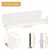 6Pcs Acrylic Vinyl Record Shelves 17.8cm/7inche Album Record Holder Translucent Vinyl Record Storage Shelf Wall Mount CD Display Shelf Holder Flo