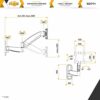 RICOO Monitor Mount Tilt Swivel approx 15-33 Inch for LED LCD Flatscreens S2711 Wall Bracket Arm Gas Spring Universal for VESA 75x75 100x100