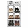 Yosoo Health Gear Shoes Rack, 4 Tier Carved Shoe Storage Stand, White Multifunction Stand shoe shelf Easy To Assemble Shoe Storage Rack Organiser