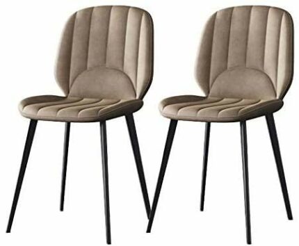 dining chair Kitchen Dining Room Furniture Chairs Set Of 2 Dining Chairs With Metal Feet And Backrest PU Leather Seat Suitable For Kitchen Dining