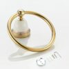 RAKUTE Towel Rings, Bathroom Towel Ring, Brushed Towel Holder, Towel Rack, Ceramic Base Wall Mounted Bathroom Accessories Bathroom Ring