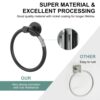 NileHome Towel Holder for Bathroom Wall Matte Black Towel Ring 304 Stainless Steel Hand Towel Holder Heavy Duty Towel Hanger for Bath, Kitchen