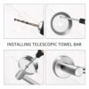 Sumajuc Stainless Steel Towel Rail, Adjustable 40-70 cm Towel Rail Wall Mounted with Screws for Bathroom and Kitchen