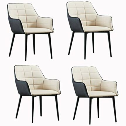 dining chair Kitchen Dining Room Furniture Chairs Dining Chairs Set Of 4 Living Room Armchair Water Proof PU Leather Kitchen Chair With Metal Leg