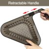 2 Pack Upgraded Drain Basket with Detachable Handle Kitchen Sink Strainer Punch-Free Triangle Corner Basket Hanging Filter Draining Rack Food Sto