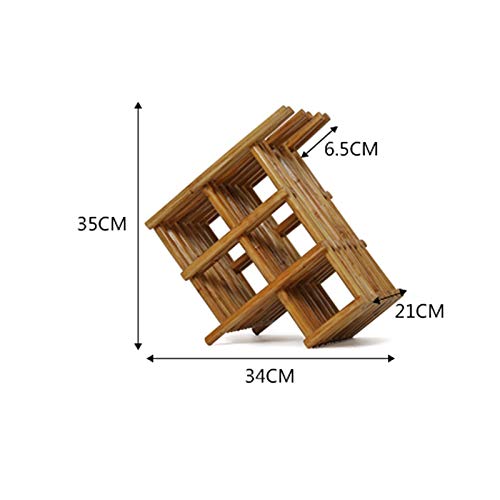 Yalych Wood Wine Rack - Wine Rack/Cellar/Storage- Free Standing, No Assembly Required,able Top Wine Bottle Storage Slots for 5 Bottles 3Wine Glas
