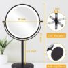 ALHAKIN Rechargeable Makeup Mirror with Lights, 8 inch 10x Magnifying Mirror with 3 Color Lights, Brightness Dimmable Lighted Makeup Mirror for D
