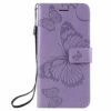Thoankj Samsung Galaxy A40 2019 Case, PU Leather Flip Notebook Wallet Case Butterfly Embossed with Kickstand Credit Card Slot Holder TPU Bumper F