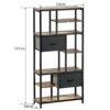 YITAHOME Bookcase, 7 Tier Bookshelf with drawers Floor Standing Book Shelf Industrial Shelving Unit Storage Rack with Steel Frame for Living Room