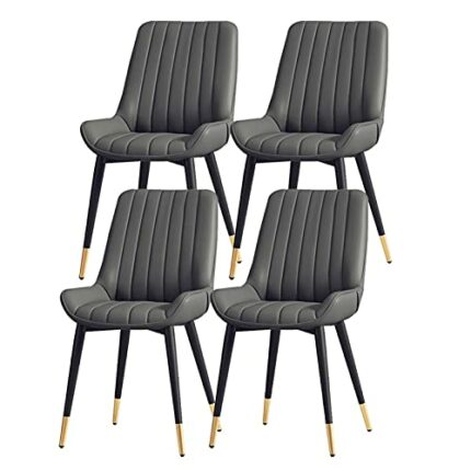 Kitchen Dining Room Furniture Chairs Dining Chairs Set Of 4 Kitchen Chairs with PU Cushion Seat Back, Modern Mid Century Living Room Side Chairs