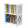 Komost Small Bookcase, White Bookshelf, Bedside End Table, Small Table Shelf for Small Spaces, Living Room, Bedroom, Dorms, Office