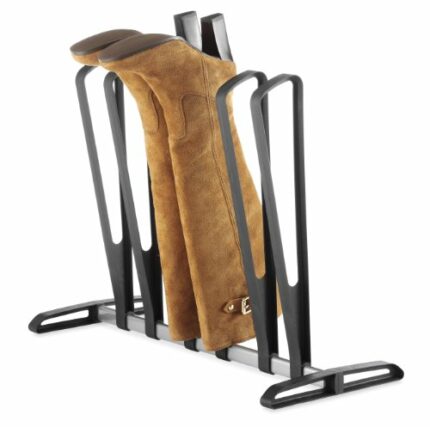 Whitmor 6196-4342 3 Pair Boot Organizer, Black/Silver, 10.25" x 22.25" x 17.5" (Length x Width x Height)