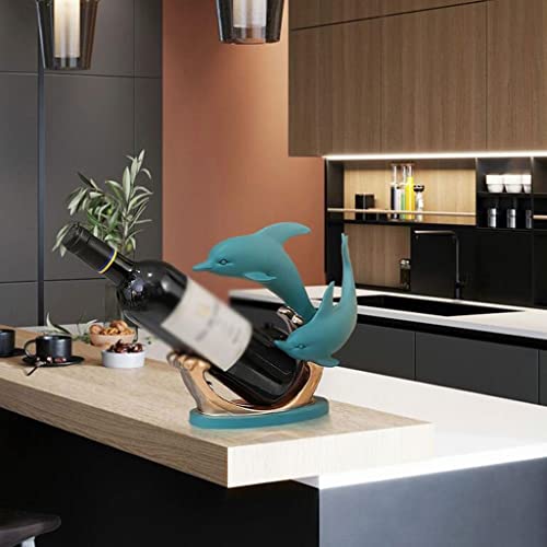 Yalych Home Kitchen Wine Racks Dolphin Wine Rack Decoration Resin Wine Rack for New House Living Room Decoration Wine Rack Storage Rack 1 Bottle