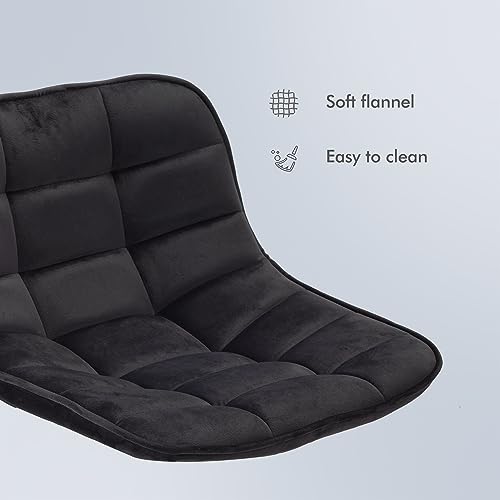 T-THREE.Dresser Stool, Swivel Chair, Barstool Set of 2,Suede, Adjustable Pneumatic Lift for Kitchen, Counter, Home, Dressing Room and Bar(Black)