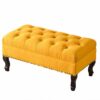 NMDCDH Ottoman Foot Stool with Legs, Upholstered Ottoman Footrest Stool Bench, Rectangle Foot Rest Stools - Soft Compact Padded Seat - 40 * 45 *
