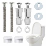 Toilet Seat Fittings, 2 Pairs Length Short Toilet Seat Screws and Bolts Toilet Seat Hinges Fix Expanding Rubber Top Nuts Replacement, Universal Q