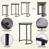Lantaly Wood Grain Look Round Nesting Coffee Tables Side Tables Accent End Tables Sofa Tables Nightstands Furniture Set of 3 for Home Office Livi
