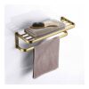 HIGOH Towel Racks, Bathroom Towel Rack Wall Mounted Towel Holder,Rose Bath Towel Bar,Bathroom Towel Rail,Brass European Towel Rack Towel Holder,A