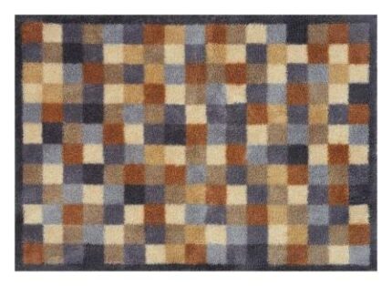 Turtle Mat Neutral Squares - Highly absorbent Indoor barrier mat with Multi-Grip backing (60_x_85_cm)