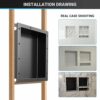 XZETORA Shower Niche SMC Material 40(20+15+5) X16 Niche for Shower Wall Shower Niches Ready for Tile Shower Niche Shelf