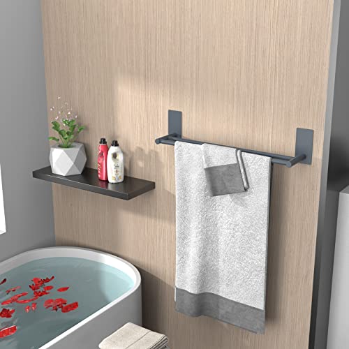 Towel Rail, No Drilling Bathroom Towel Rail Self Adhesive Wall Mounted Double Hand Towel Holder Made of 304 Brushed Stainless Steel for Bathroom
