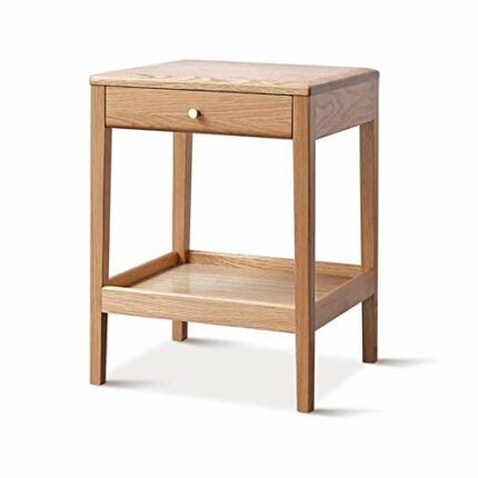 JYDQM 2 Layer Solid Wood Bedside Table Sofa Side Coffee Table Corner Table Living Room Small Table