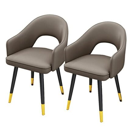 Kitchen Dining Room Furniture Chairs PU Leather Kitchen Dining Chairs Set Of 2 Water Proof Leather Side Chairs with Carbon Steel Legs,Modern High